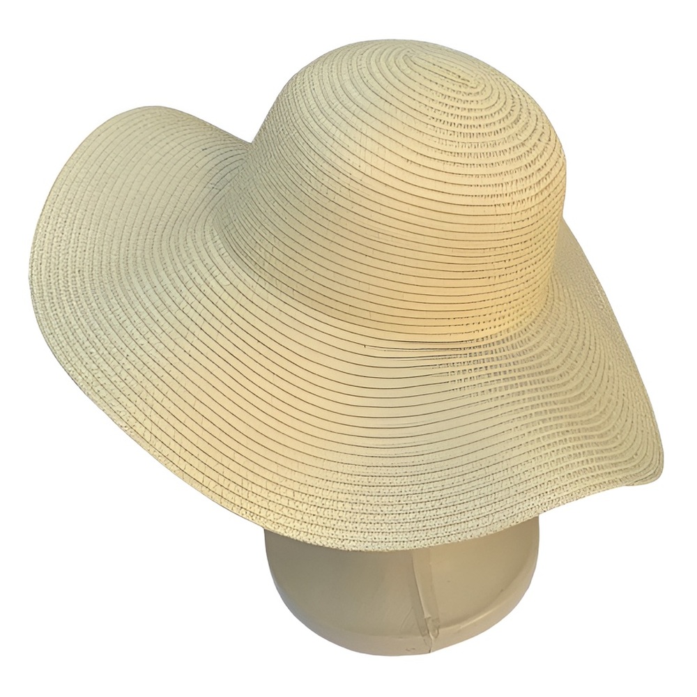 Womens Wide Brim Straw Embellished Floppy Hat, Stylish UV Sun Protec Beach Hat